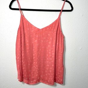 EUC Habitual Ella coral pink leopard print strap top w/ criss cross back Small